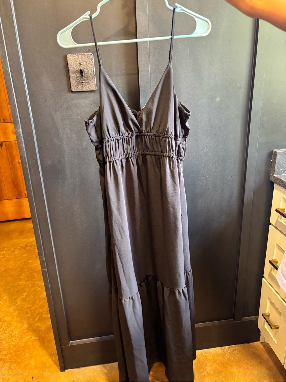 NWT!! Black Spaghetti-Strap Maxi Dress